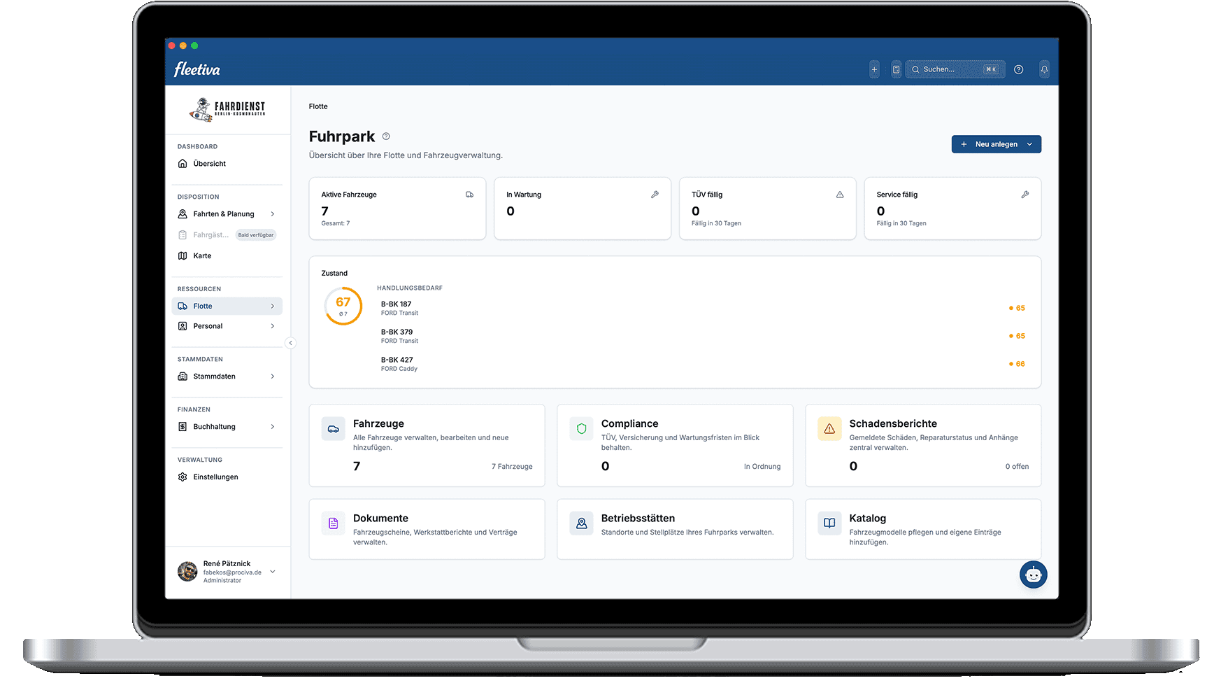 Ihr Fuhrpark auf einen Blick